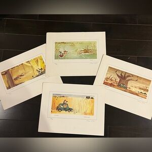 RARE Signed Set of 4 Vintage illustrations Safari theme South African Children’s